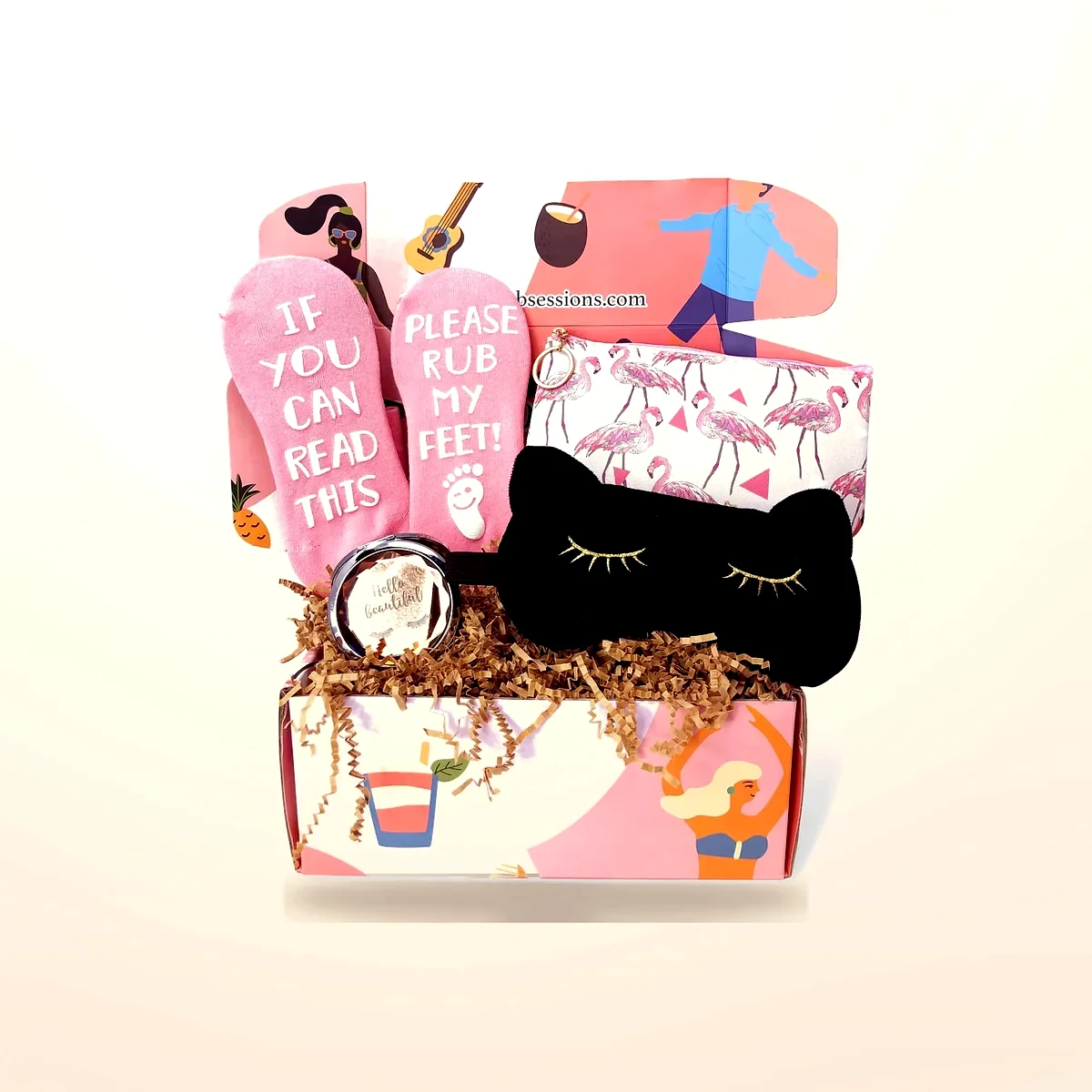 Pamper Gift Set with Flamingo Bag — product photo