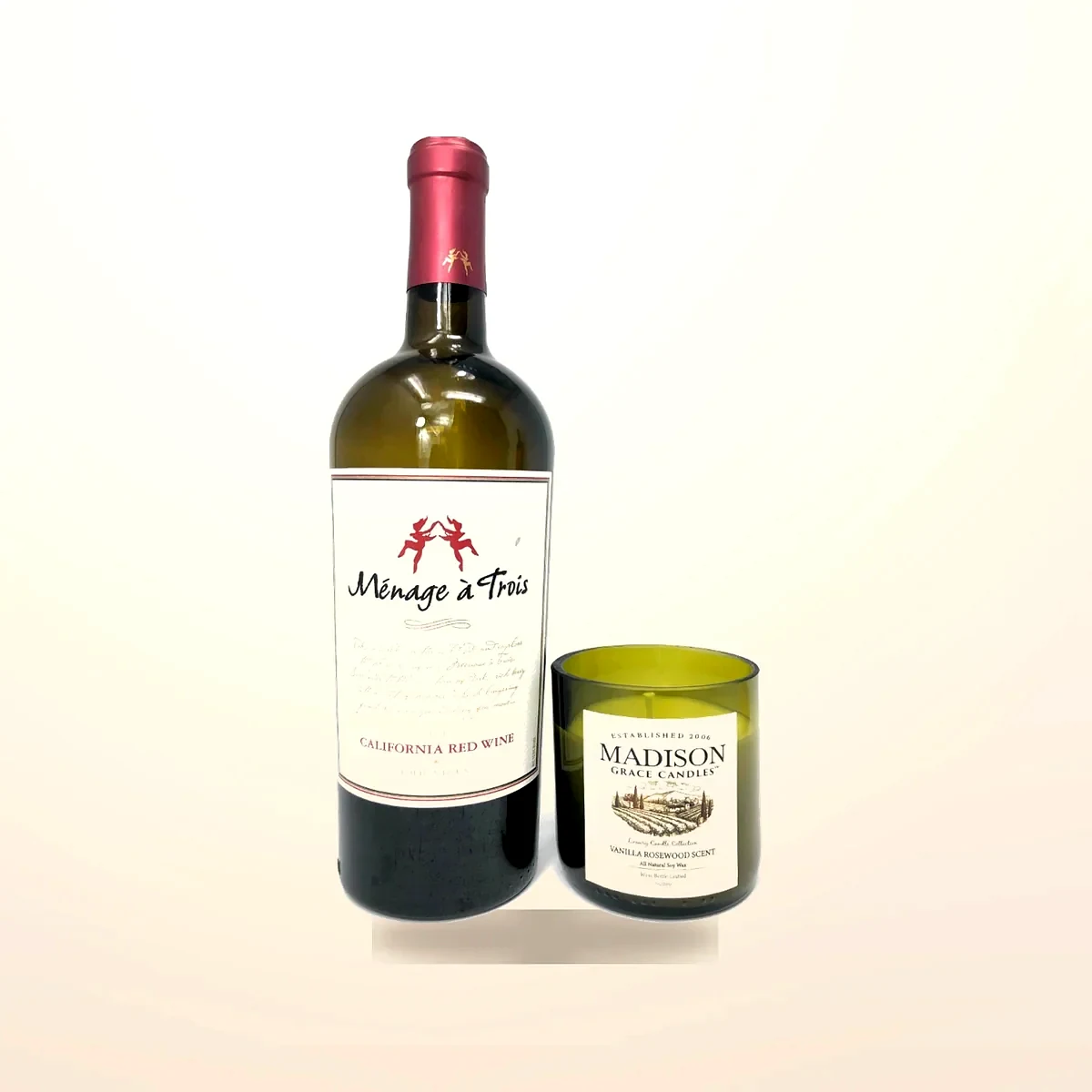 Recycled Wine Bottle Candle — product photo